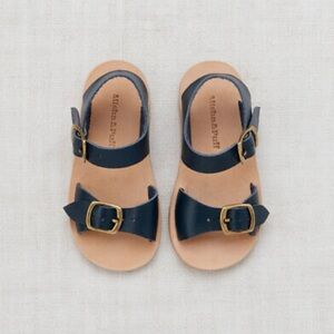 Misha and Puff Double Buckle Sandals in Navy Blue